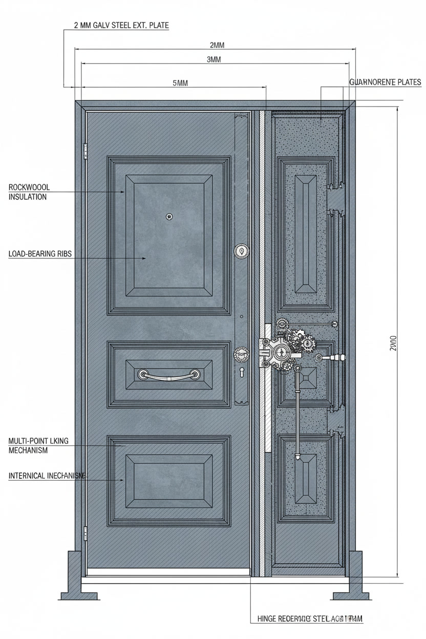 SAKA Steel Door Cross Section